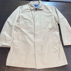 Banana Republic Mid Length Men Trench Rain Coat Jacket Tan Unlined Vented Medium